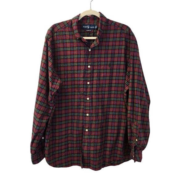 Ralph Lauren Classic Fit Tartan Plaid Button Down Shirt Size XL - Picture 1 of 7